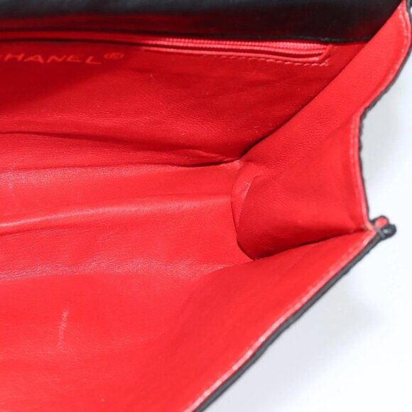 CHANEL Matelasse Chain Shoulder Bag Satin Black Gold CC Auth 113270AV - Picture 11 of 16